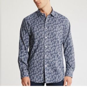 Egara Navy Floral Button Down Shirt‎